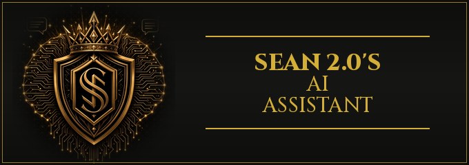 AI Assistant by Sean 2.0 banner: a gold crowned shield on a circuit pattern beside the title Sean 2.0&rsquo;s AI Assistant